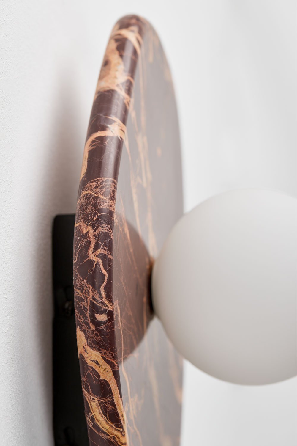 Conklin marble wall sconce with crystal ball, gallery image 5