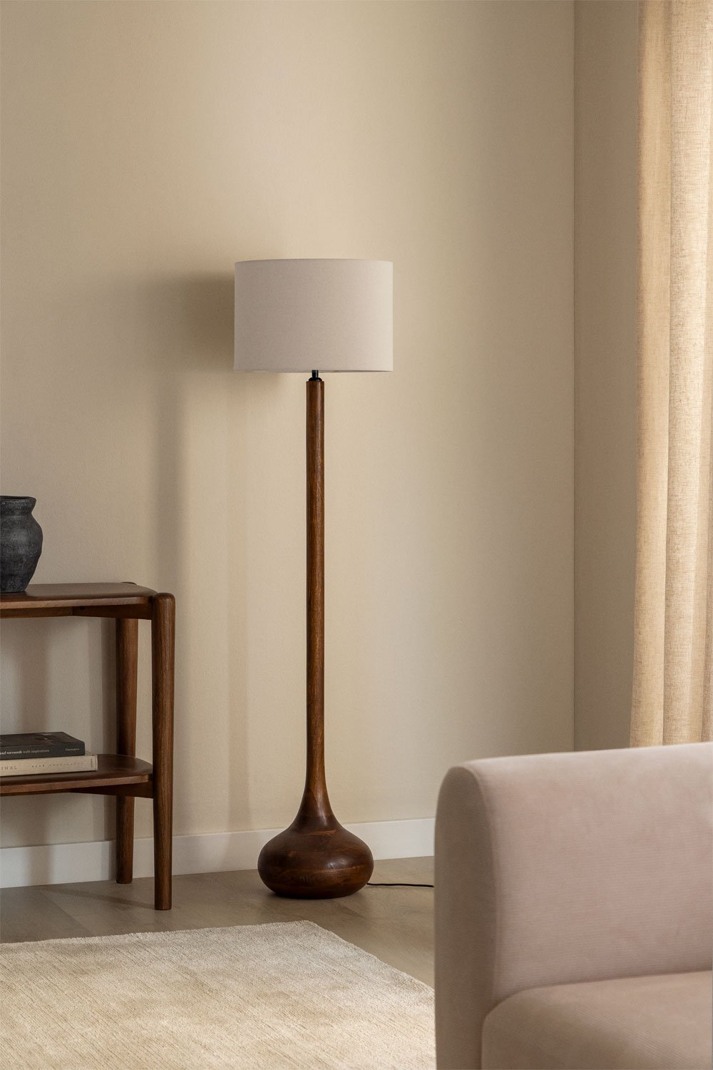 Adelaide mango wood floor lamp, gallery image 1