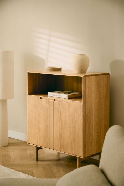 Tall sideboard in Treveris oak wood