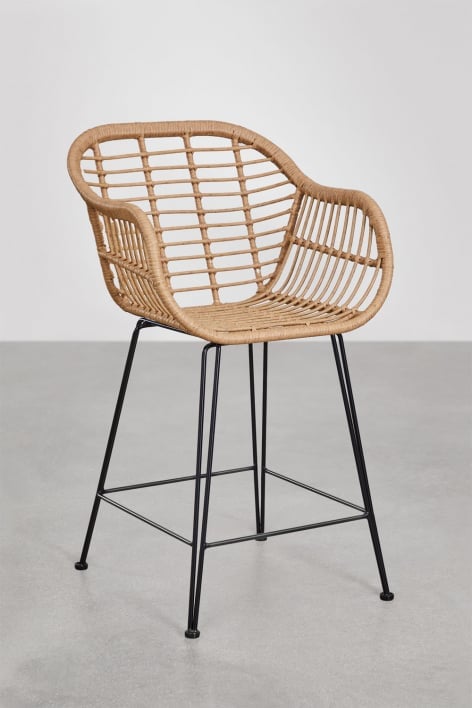 Garden high stool 65 cm in synthetic wicker Zole