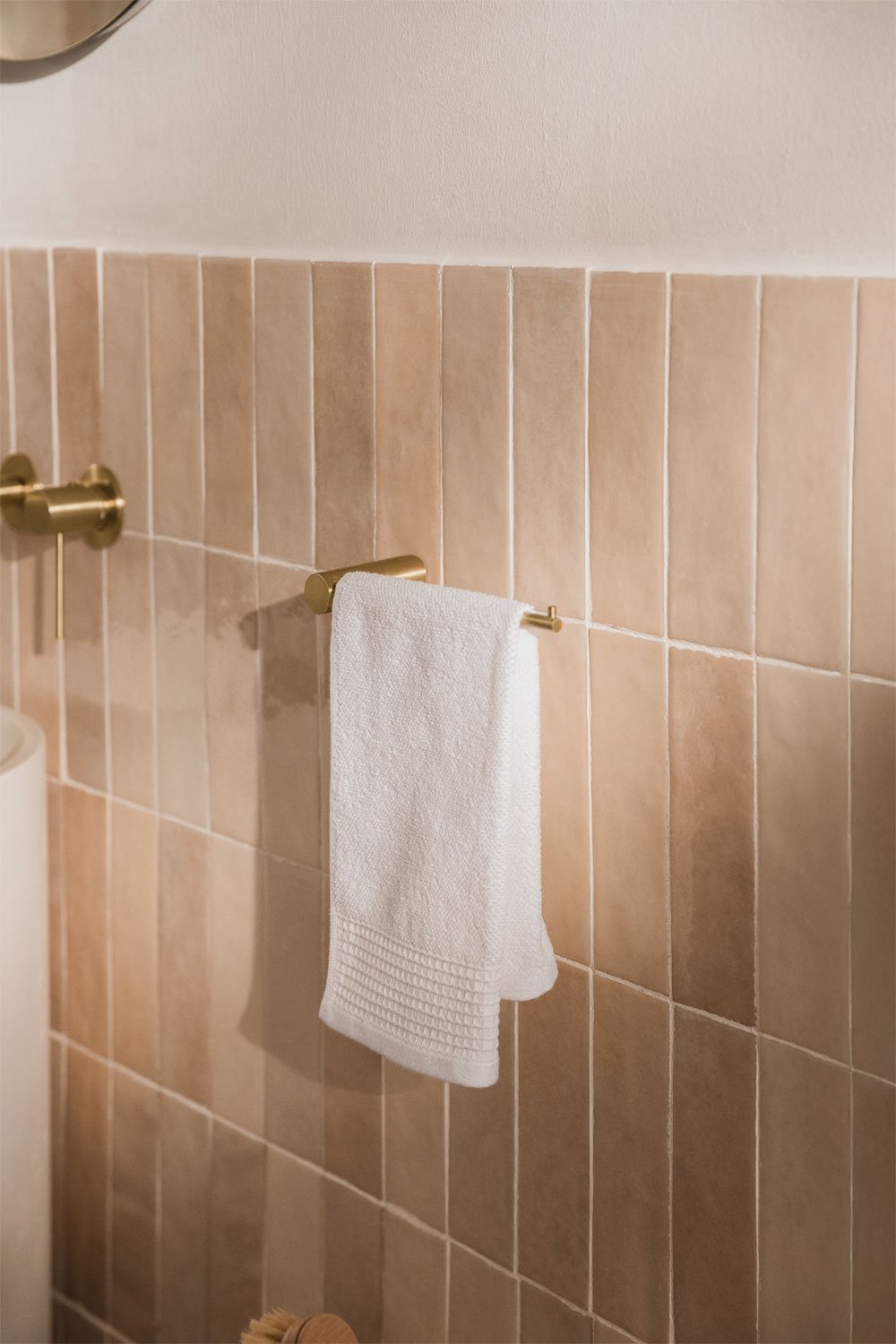 Wall-mounted towel rack with bar for bathroom in stainless steel (↔︎20 cm) Devon, gallery image 1