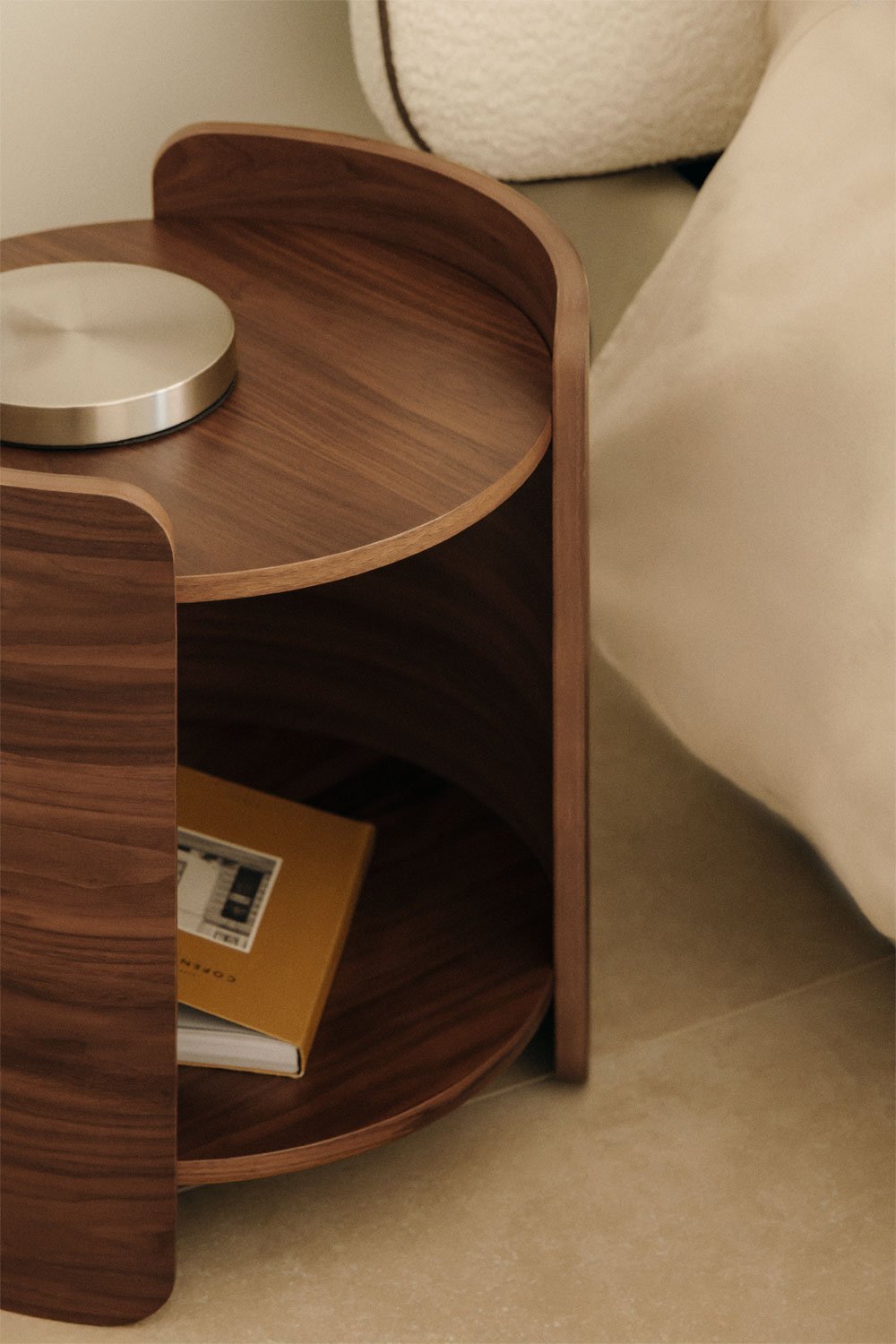 Pack of 2 round bedside tables Ø45 cm in Adelis wood, gallery image 2