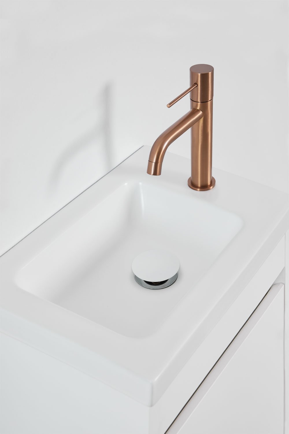 Suspended wooden bathroom furniture set with integrated sink Narek, gallery image 4