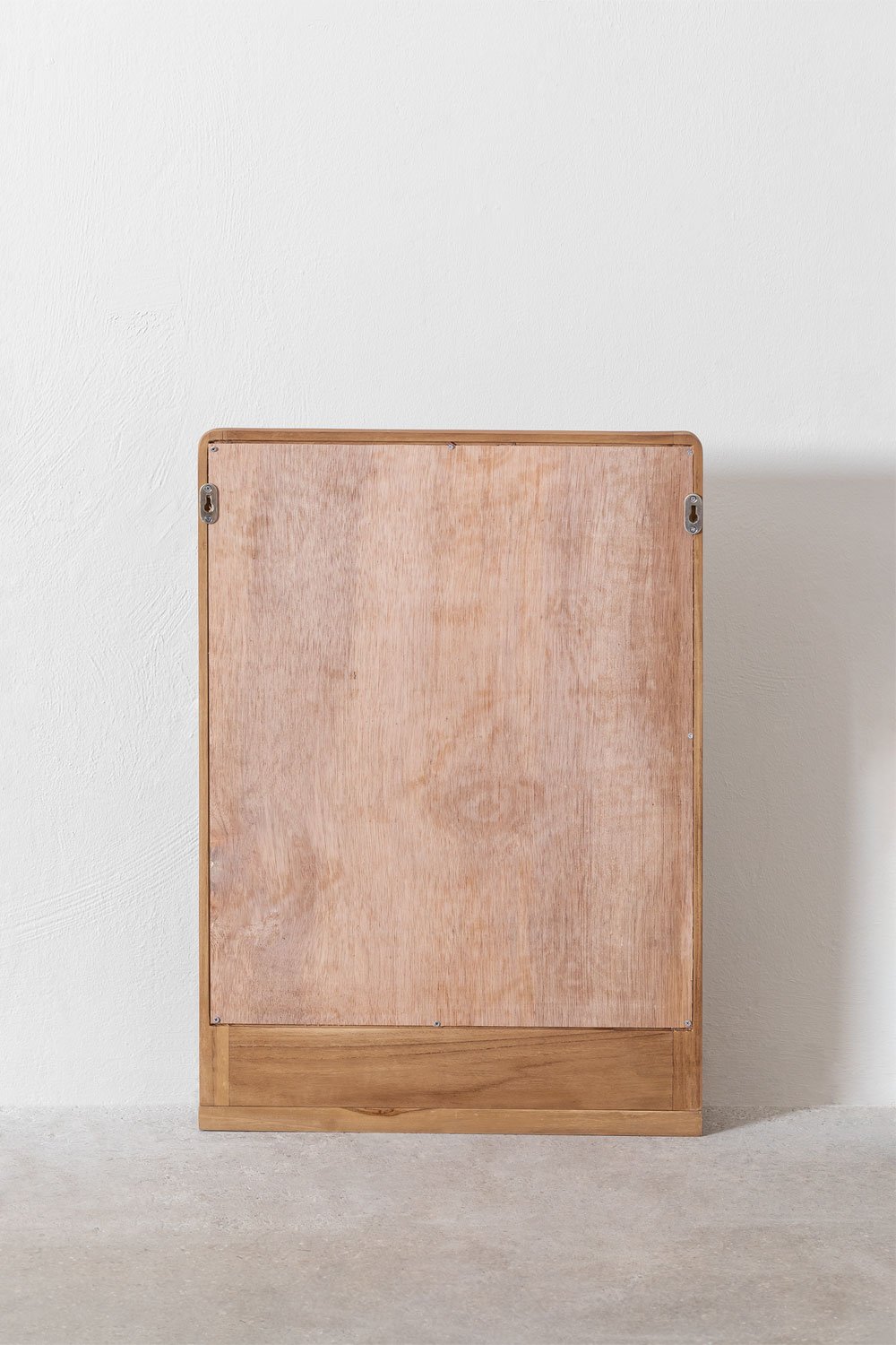 Rectangular wall mirror 50x70 cm with teak wood shelf Mazure, gallery image 6