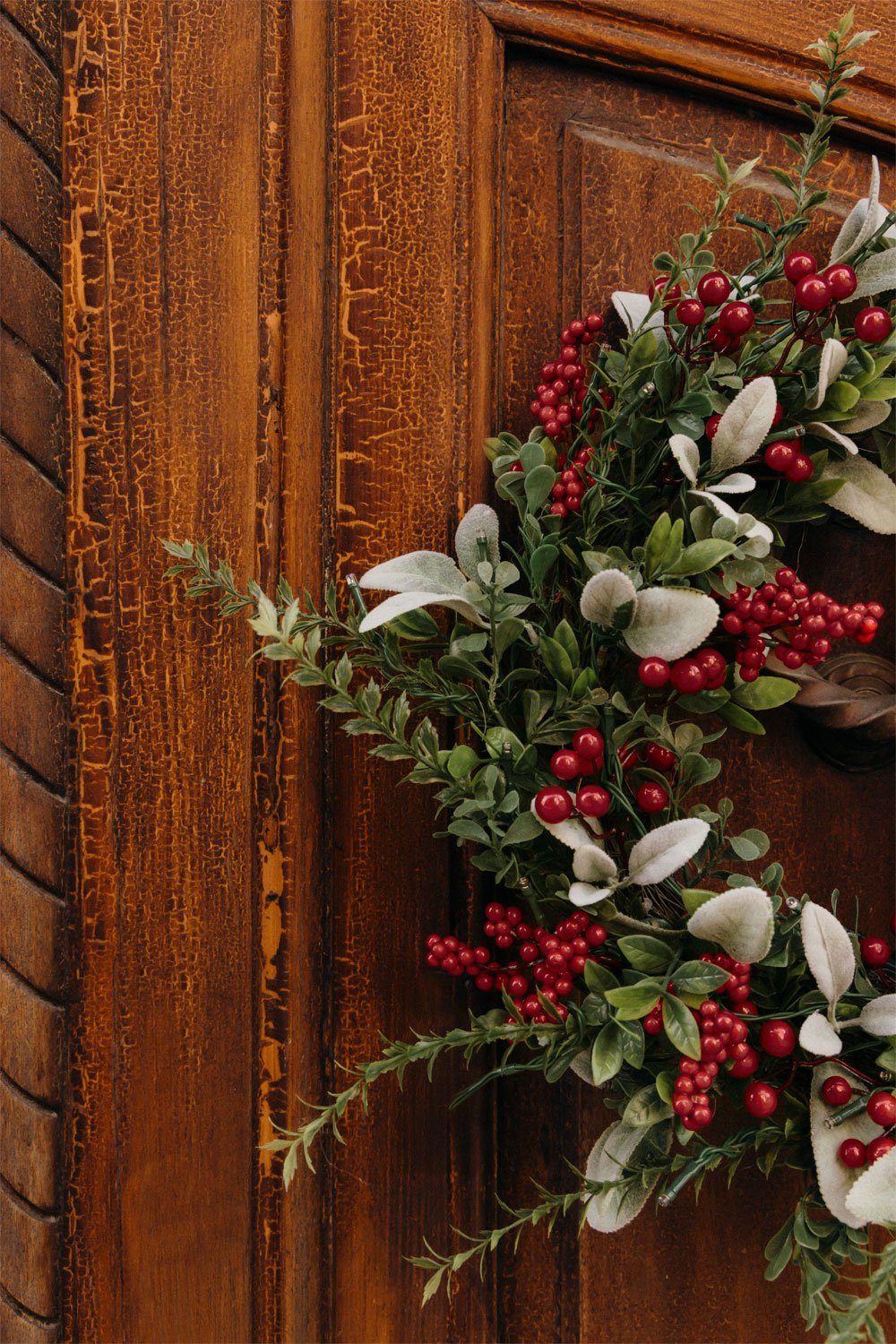 Christmas decorative wreath Ø60 cm with lights Eirune, gallery image 2