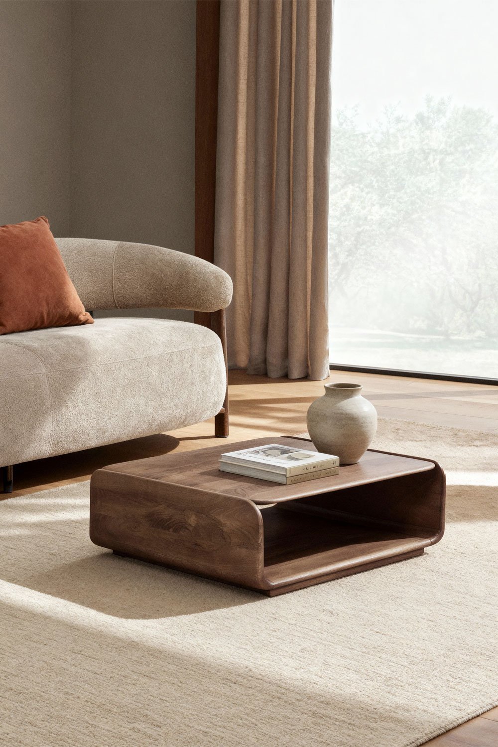 Tinsley square wooden coffee table, gallery image 1