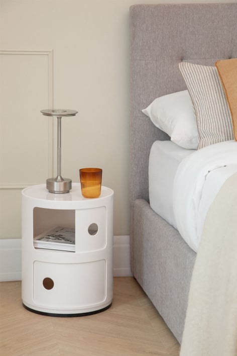Round bedside table with shelves Babel - Off-White