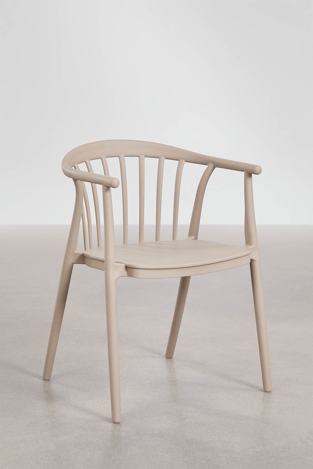 Ivor stackable garden chairs set of 6 with armrests in polypropylene, gallery image 3