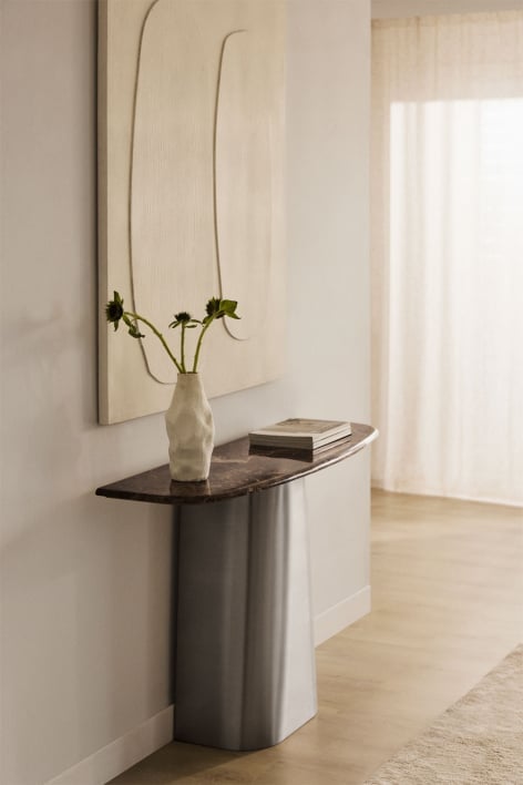 Moreila 120x40 cm natural stone and stainless steel hallway console table