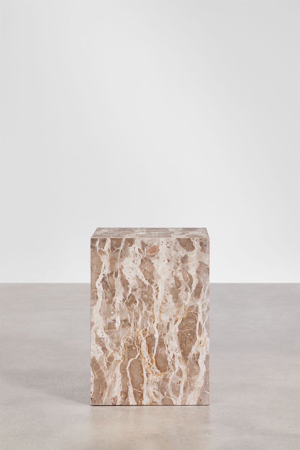 Pack of 2 square 35x35 cm nightstands in natural Aluret stone, gallery image 4