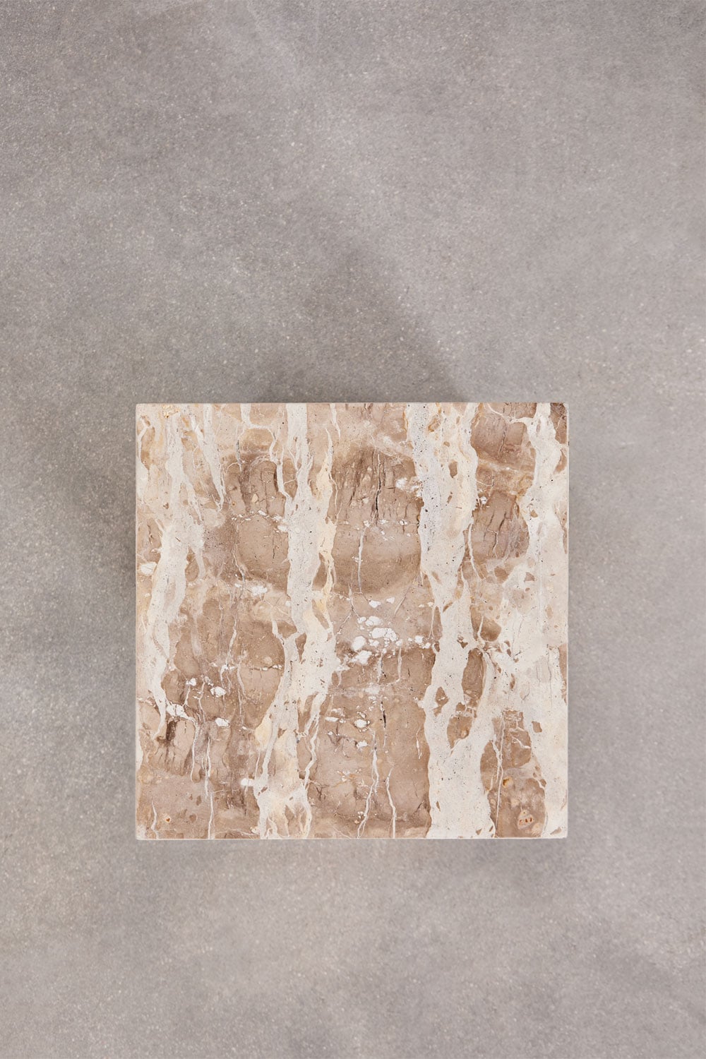 Pack of 2 square 35x35 cm nightstands in natural Aluret stone, gallery image 6