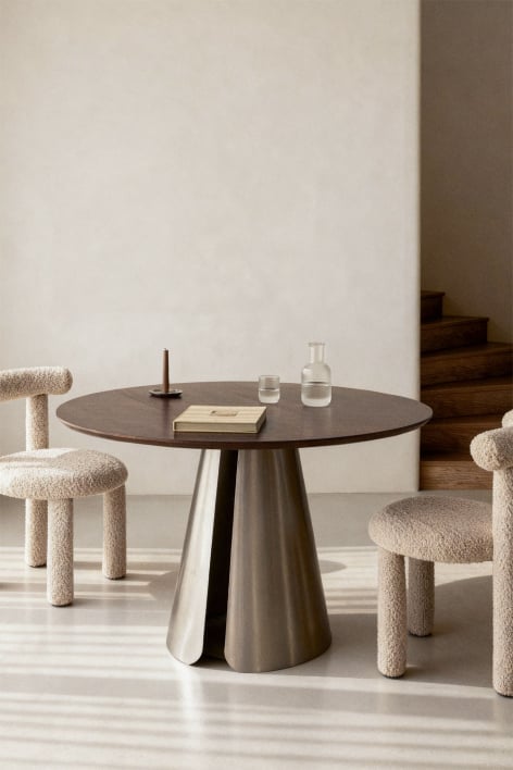 Baelor round dining table Ø120 cm in stainless steel