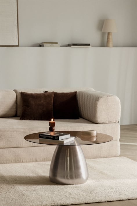 Mariana round coffee table Ø80 cm in tempered glass