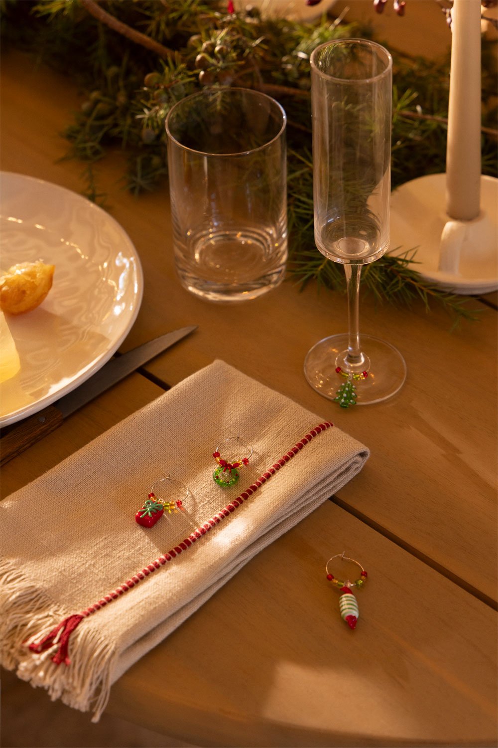 Set de 4 marca copas de Navidad en vidrio Laponia, imagen de galer&iacute;a 1
