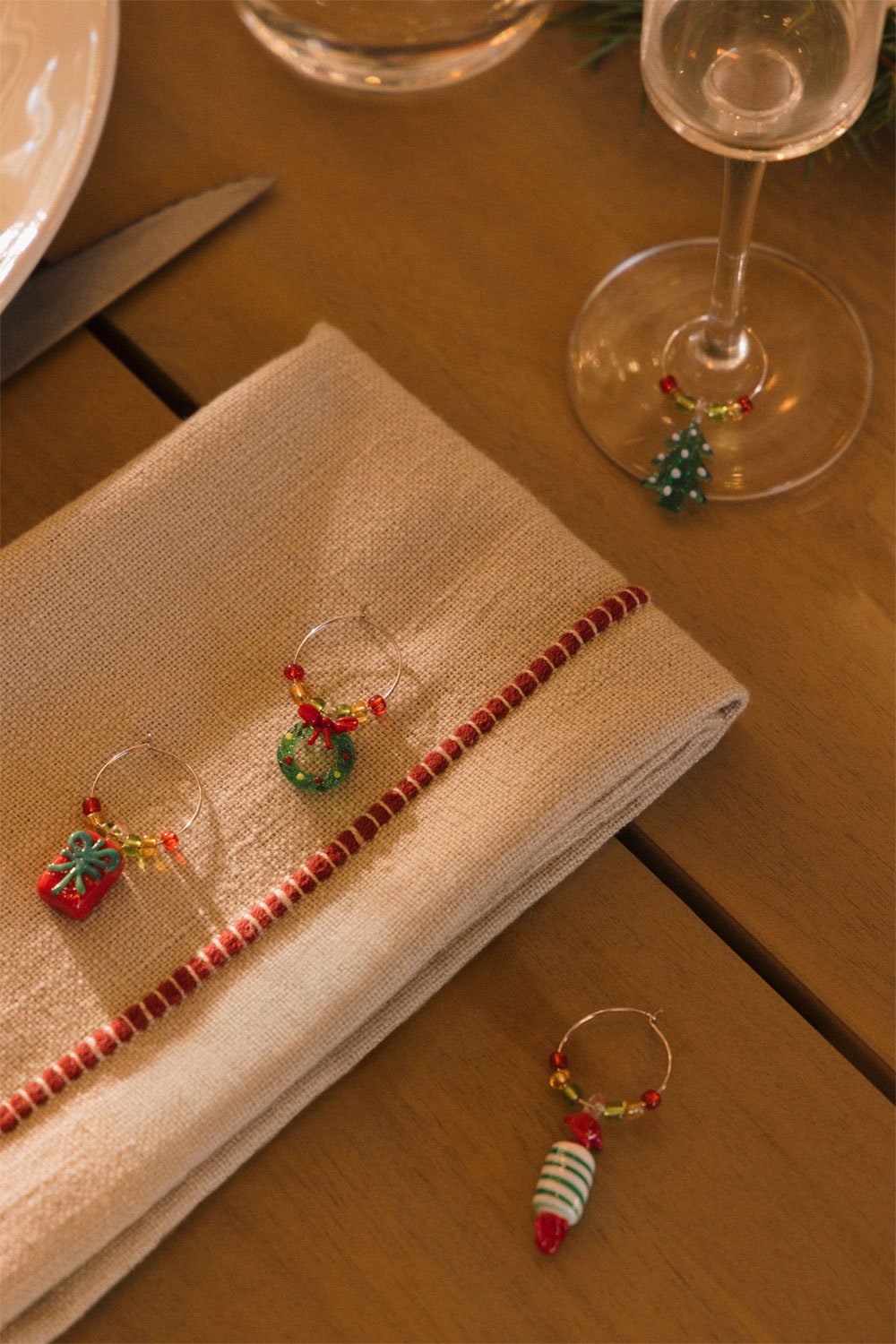 Set de 4 marca copas de Navidad en vidrio Laponia, imagen de galer&iacute;a 2