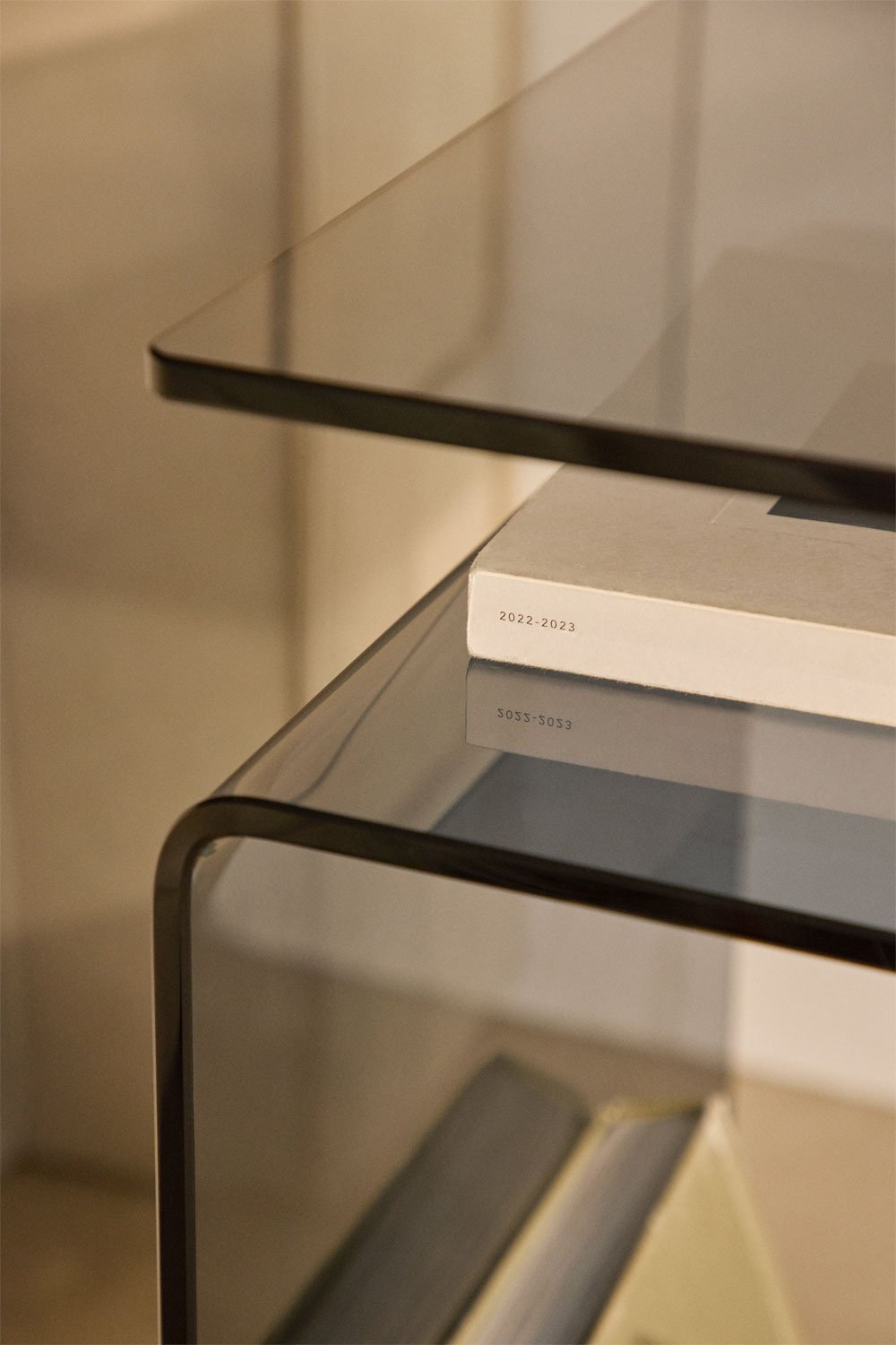 Rectangular bedside table 40x35 cm in Diora tempered glass, gallery image 2