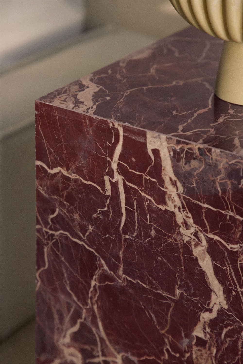 Pack of 2 square 35x35 cm nightstands in natural Aluret stone, gallery image 2