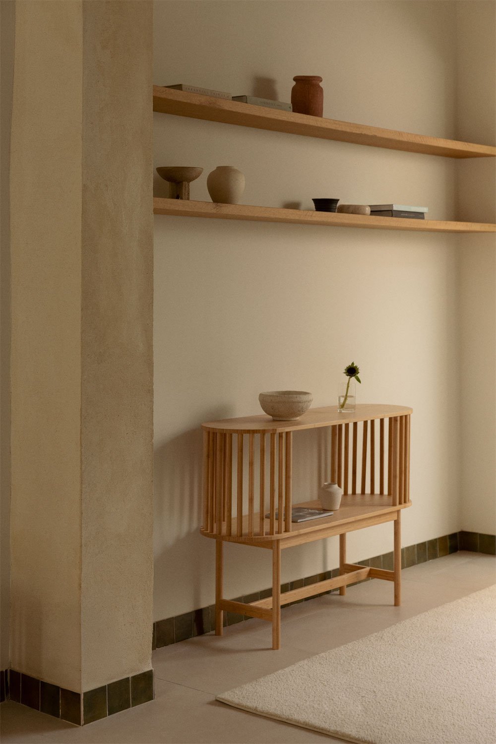 Connery bamboo console table, gallery image 1