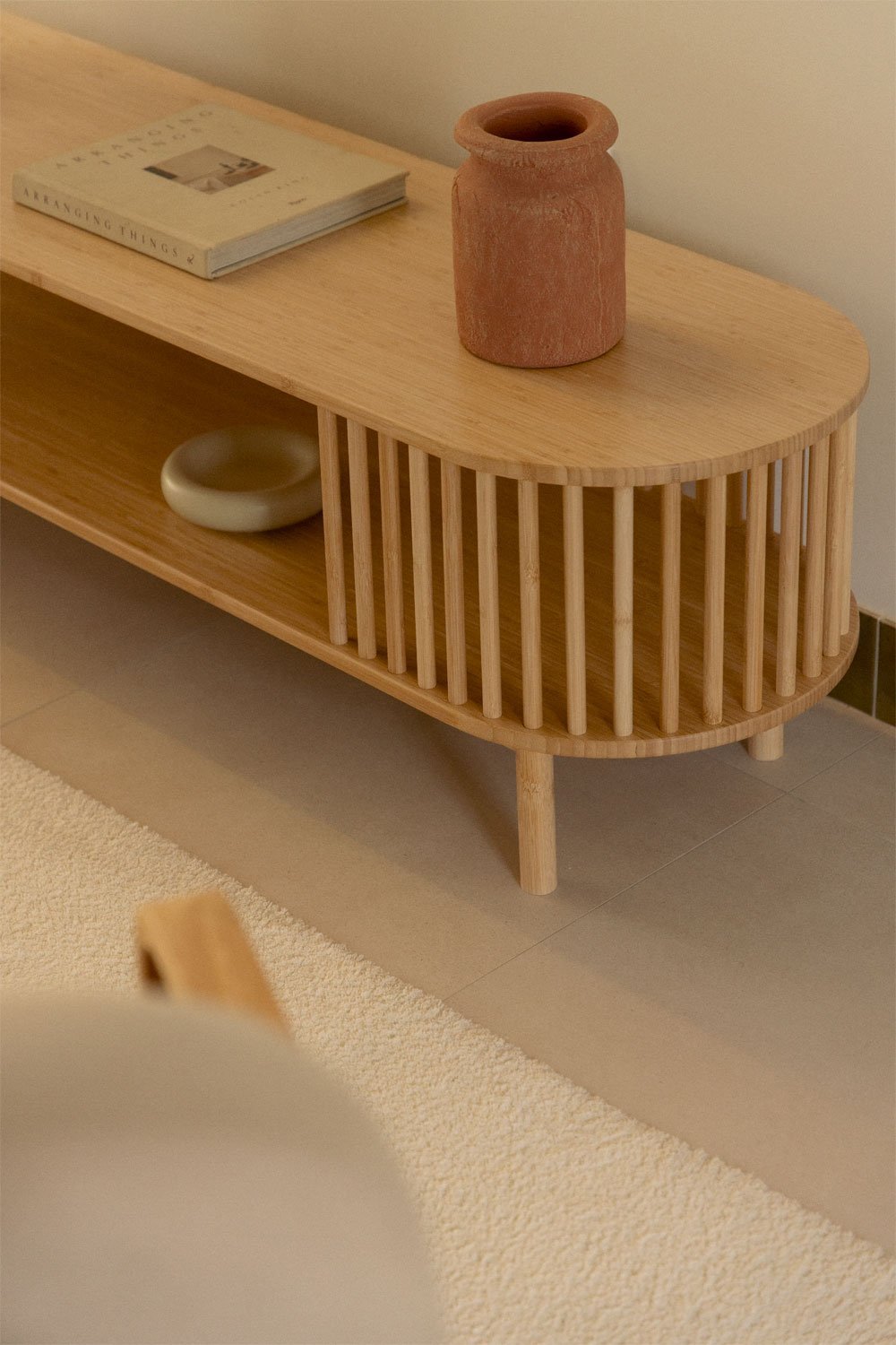 Connery 150x40 cm bamboo TV unit, gallery image 2