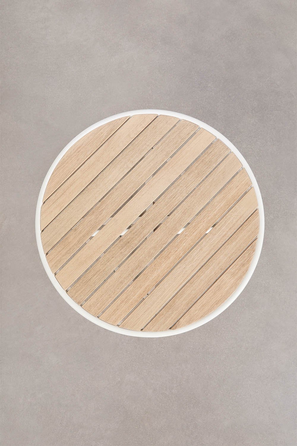 Round garden table Ø65 cm in steel and acacia wood Tilda, gallery image 5