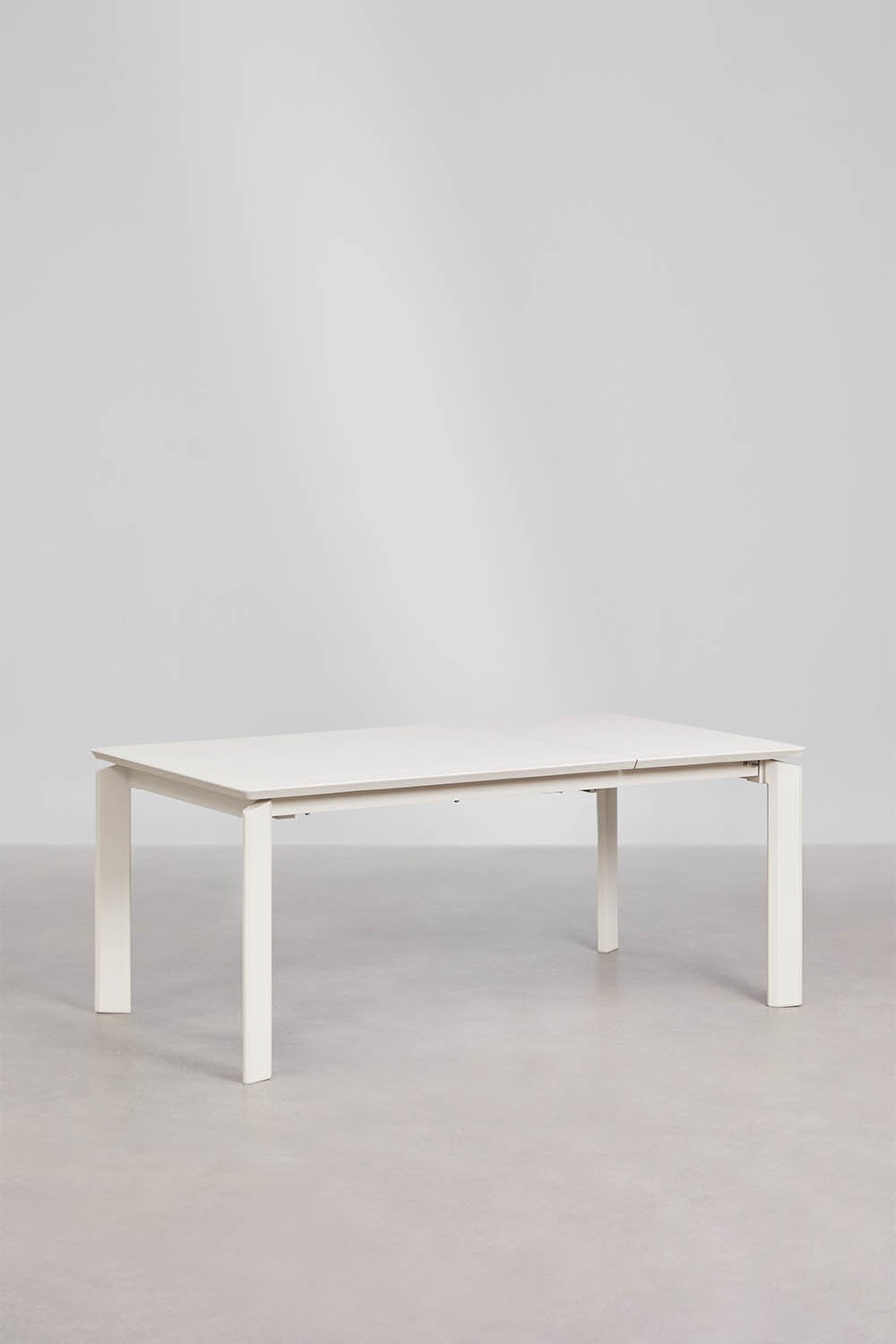 Rectangular dining table 180-300x100 cm extendable in aluminum Milenca, gallery image 1