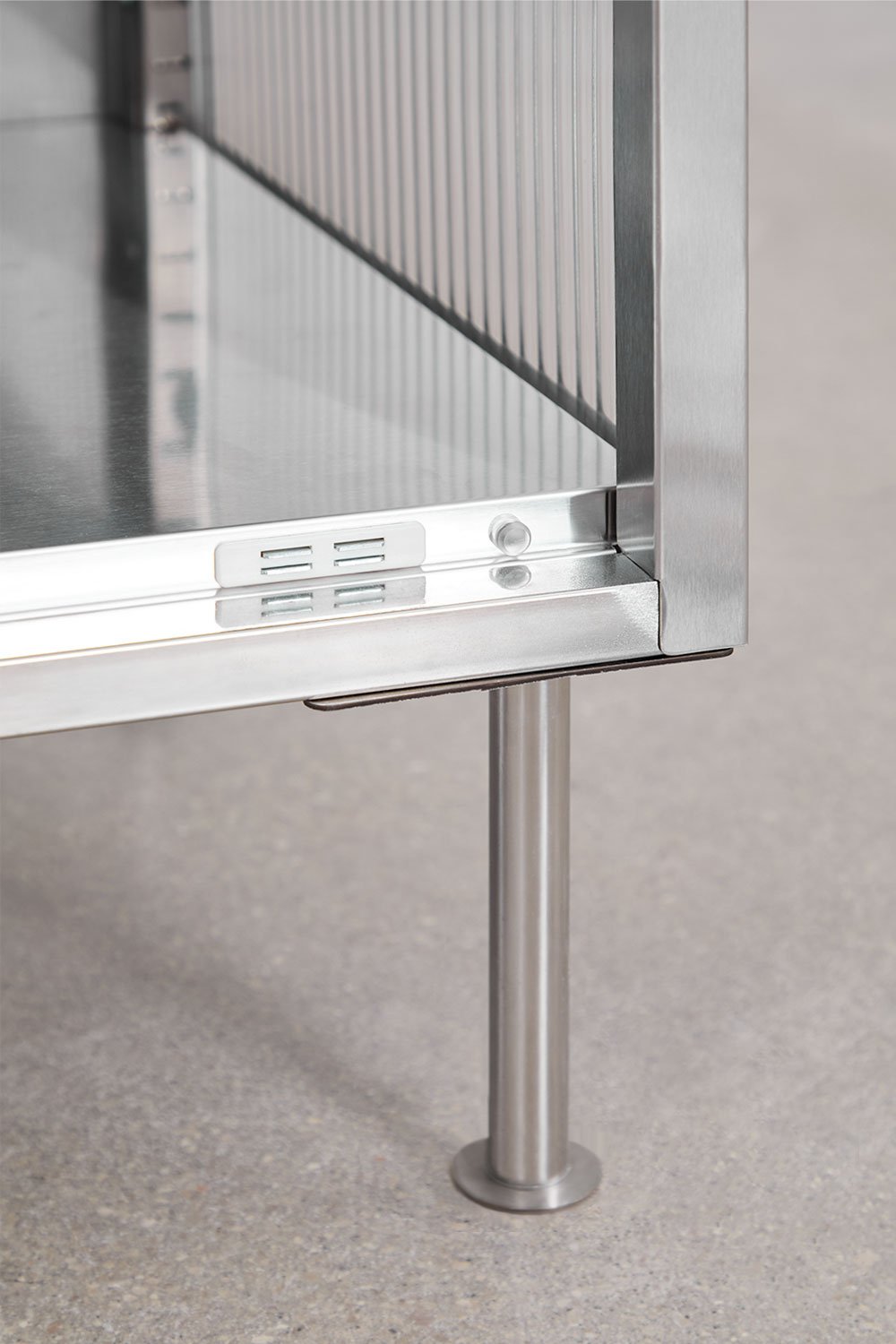 Pack of 2 rectangular bedside tables 45x40 cm in steel and glass Paoline, gallery image 8