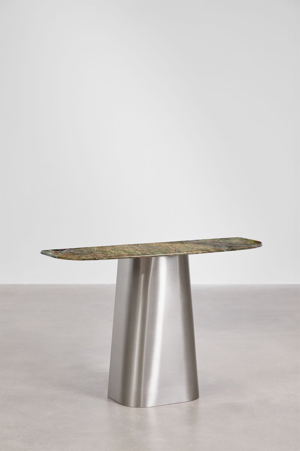 Moreila 120x40 cm natural stone and stainless steel hallway console table, gallery image 3