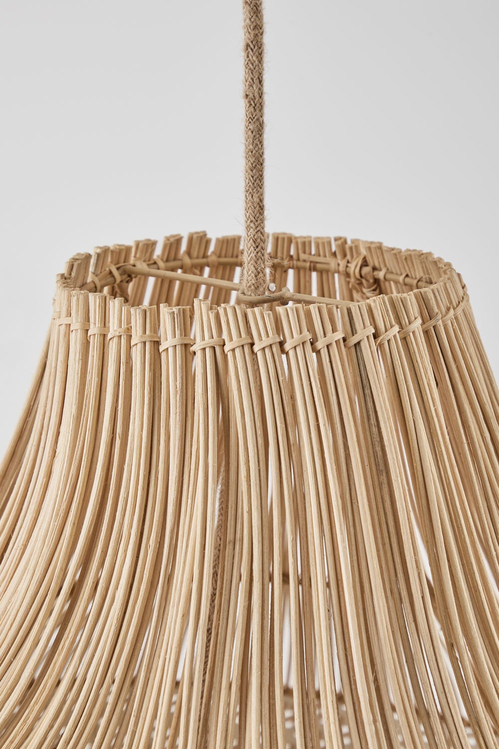 Hanging ceiling lamp for outdoor use in braided rattan Llaury, gallery image 3