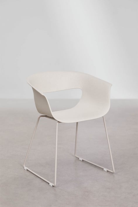 Pack of 2 dining chairs in polypropylene and steel Alanys - White Stone