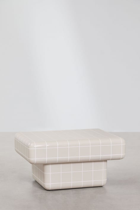 Eleonor rectangular garden coffee table in cement and fiberglass