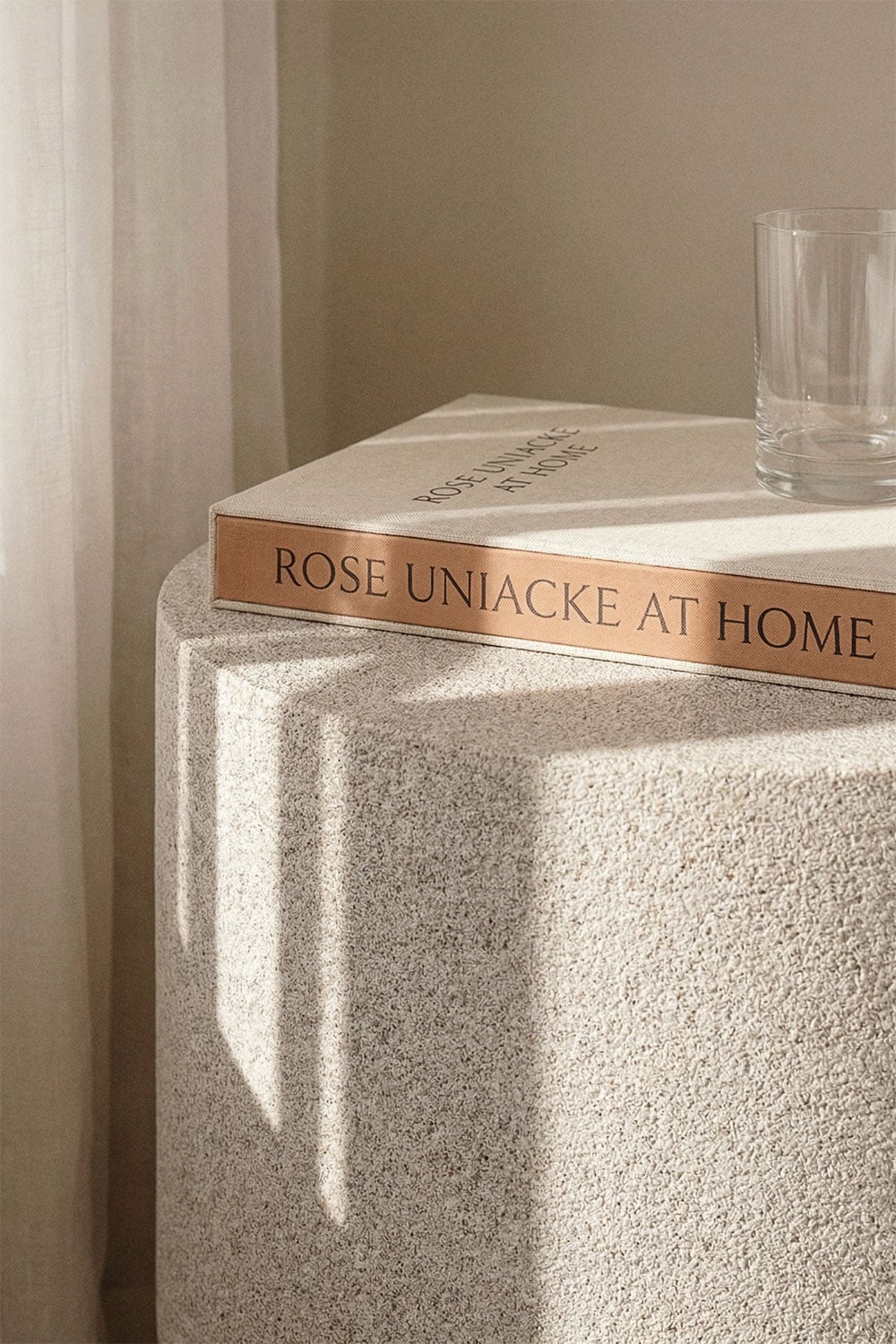 Selara round bedside table Ø45 cm in cement, gallery image 2