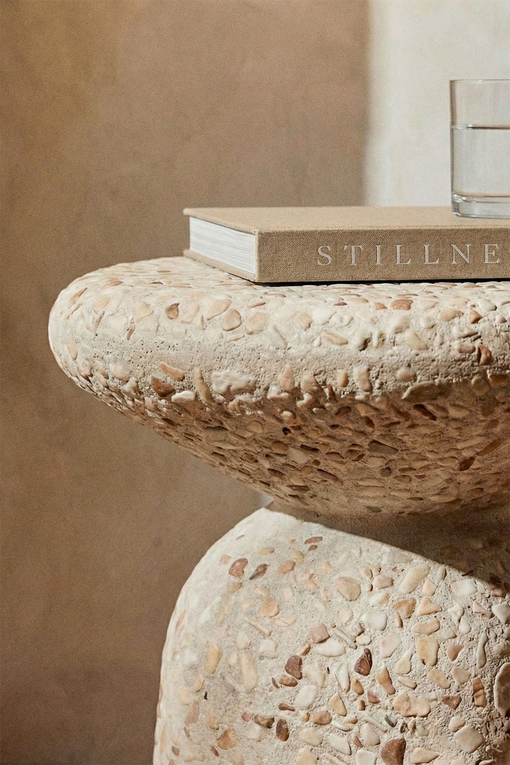 Zanira round bedside table Ø40 cm in cement, gallery image 2