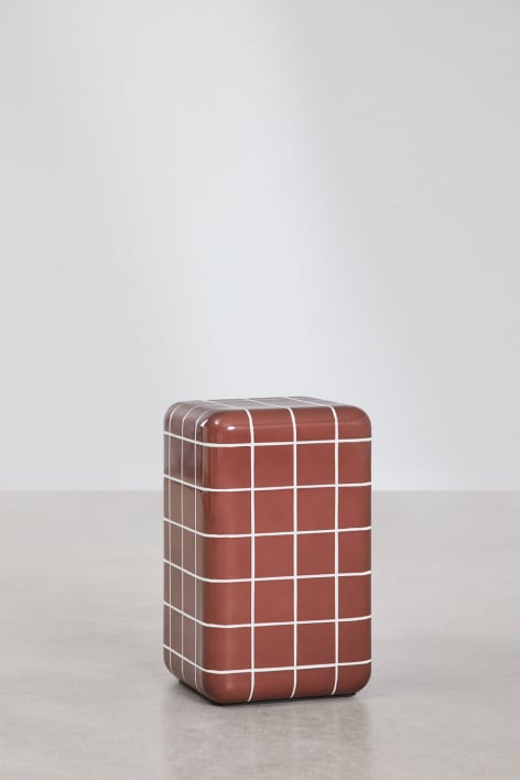 Square garden side table 30x30 cm in cement and fiberglass Eleonor