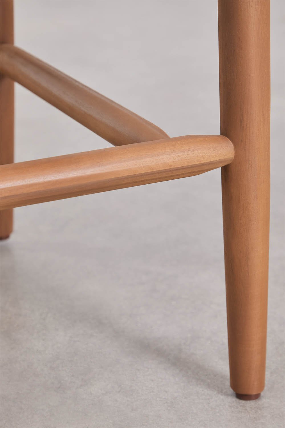 Ribeira high garden stool in acacia wood and synthetic rattan, gallery image 5