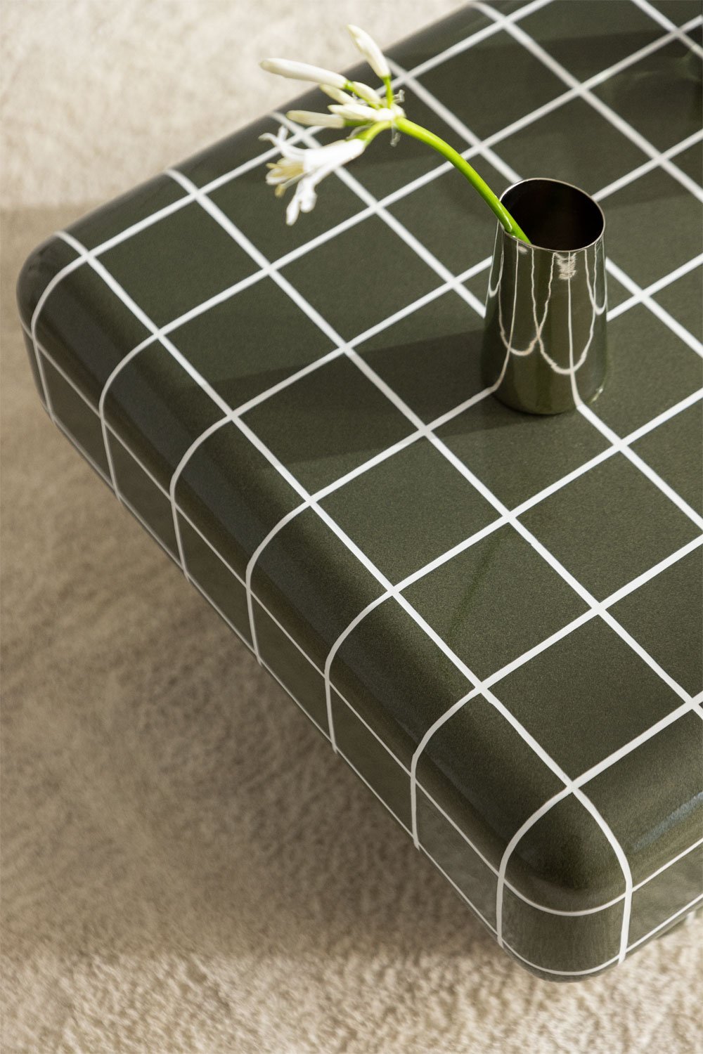 Eleonor rectangular coffee table in cement and fiberglass, gallery image 2