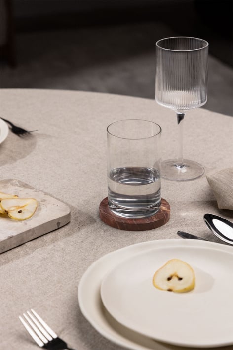 Set of 4 round coasters Ø10 cm in Valtris marble