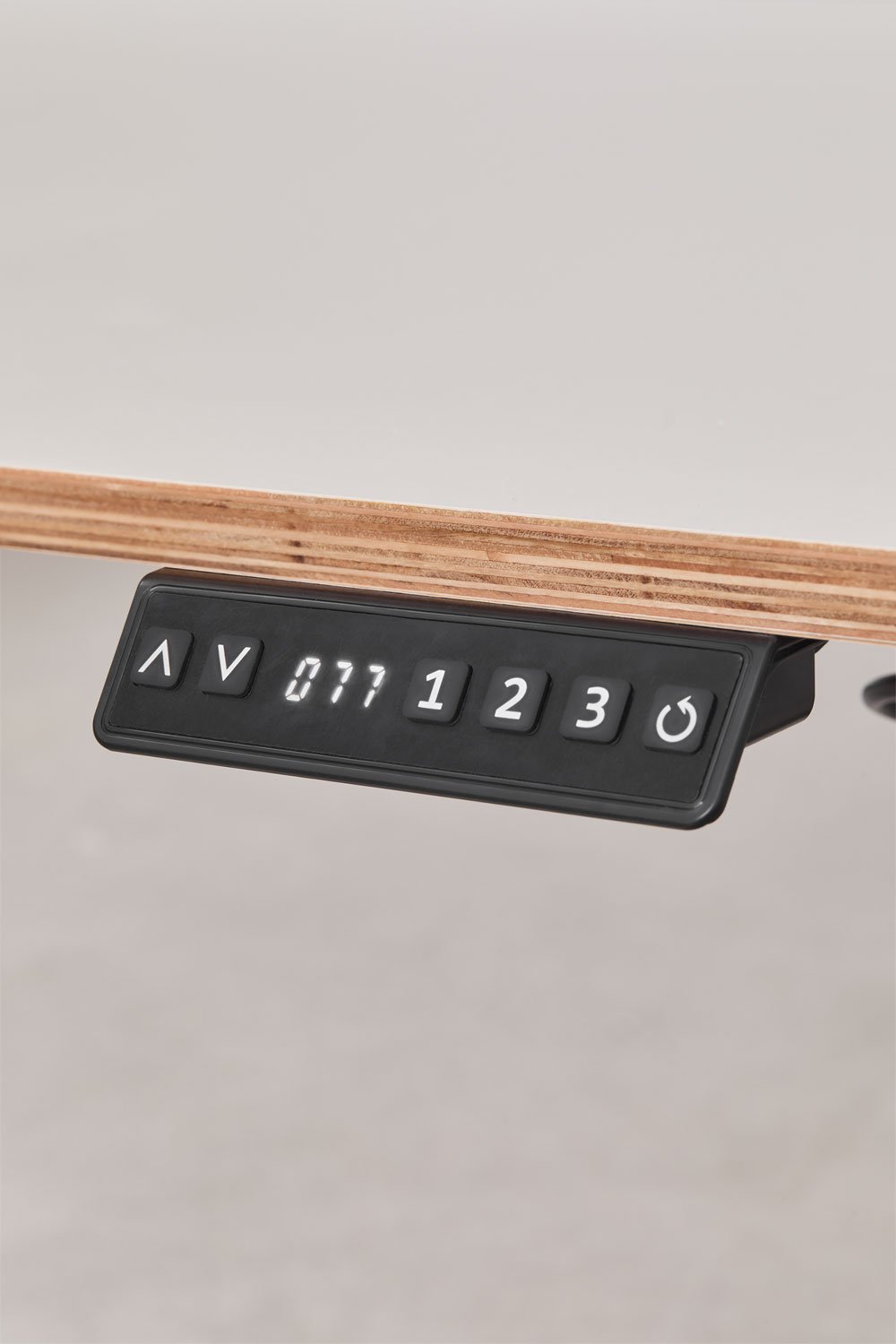 Electric rectangular height-adjustable desk with memory function in wood and iron Serpi, gallery image 3