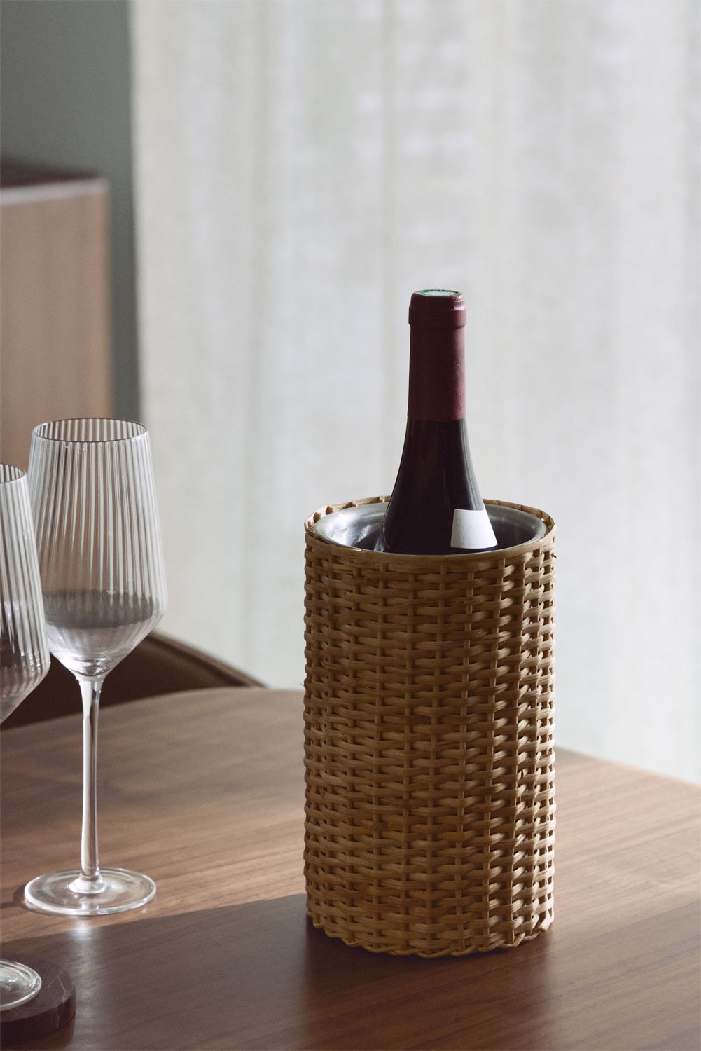 Dakomi stainless steel and bamboo bottle cooler, gallery image 1