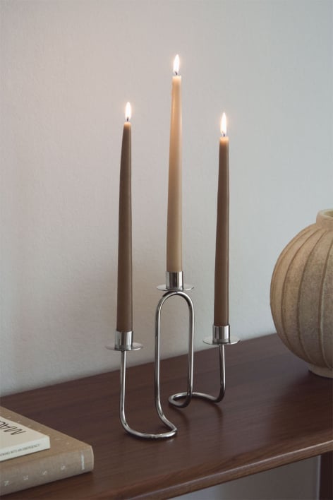 3-arm stainless steel candelabra Tyva