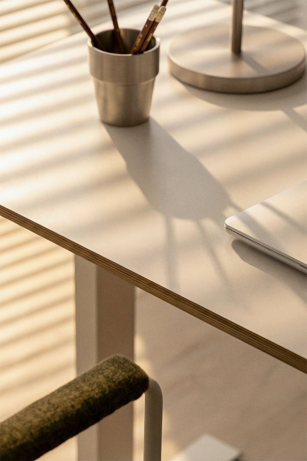 Electric rectangular height-adjustable desk with memory function in wood and iron Serpi, gallery image 3