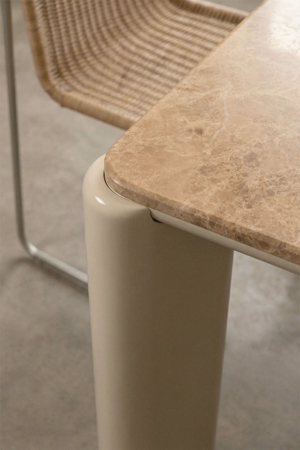 Rectangular dining table 220x100 cm in MDF and Zanzibar marble, gallery image 2