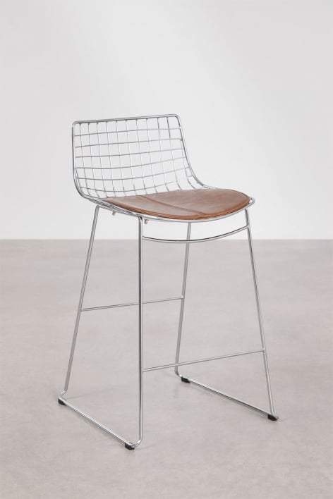 Pack of 4 high stools with steel backrest Renee