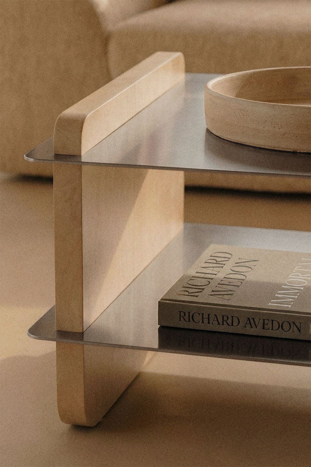 Tokyo rectangular coffee table 120x60 cm in mango wood and steel, gallery image 2