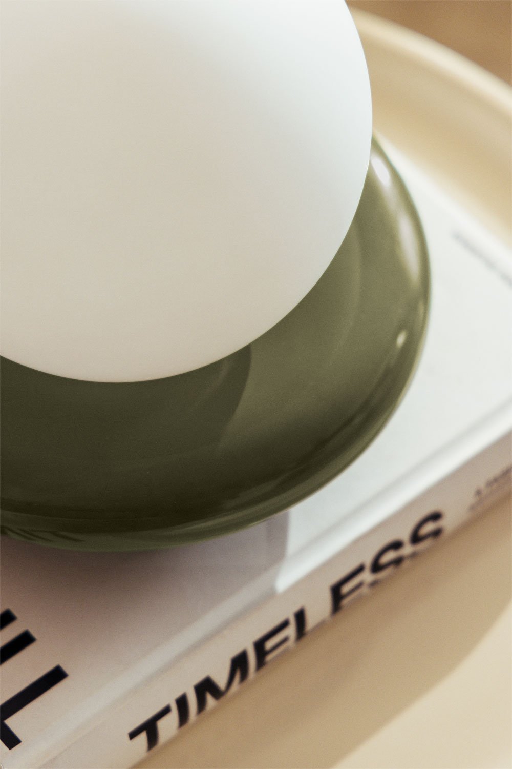 Ceramic table lamp with Kryx glass ball, gallery image 2