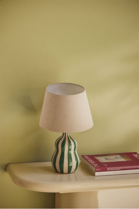 Jolira ceramic and linen table lamp ↑40 cm