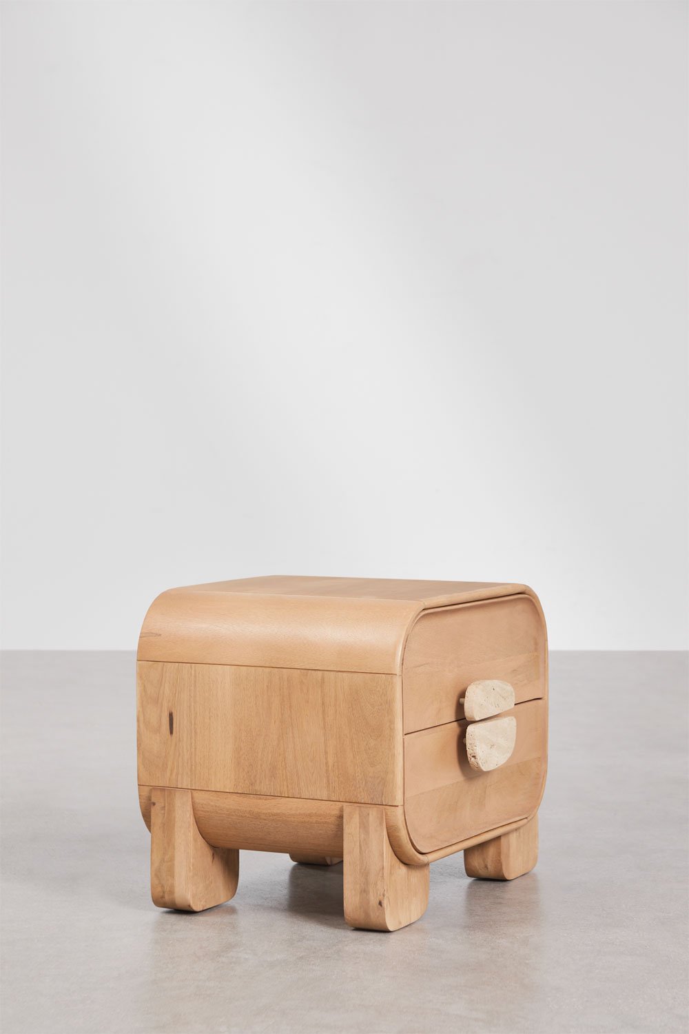 Kivalina 50x35 cm nightstand in mango wood and natural stone, gallery image 5