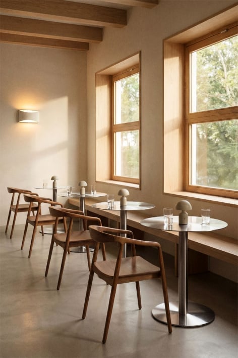 Xiren round dining table in stainless steel