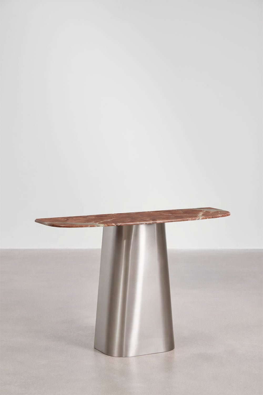 Moreila 120x40 cm natural stone and stainless steel hallway console table, gallery image 3