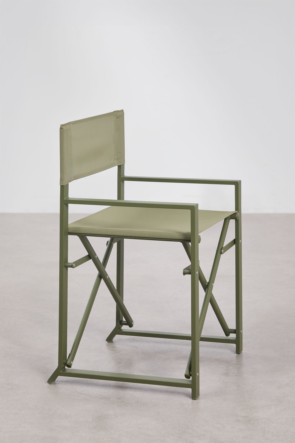 Zurena folding garden director's chair in steel, gallery image 2