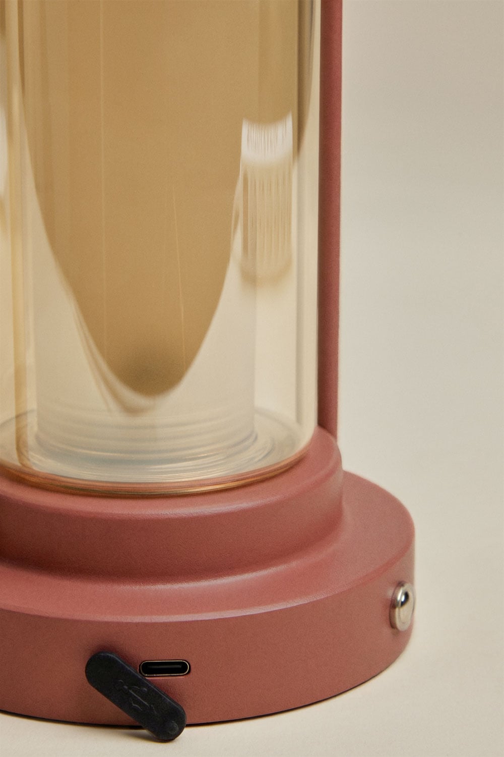 Wireless LED outdoor table lamp in iron and glass Sorlix, gallery image 7